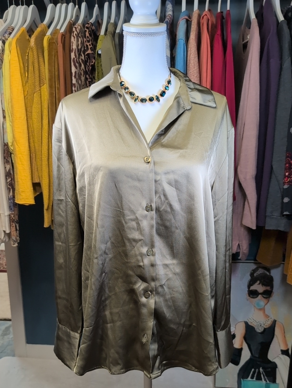 Workshop Republic Clothing Button-Down Blouse - Olive